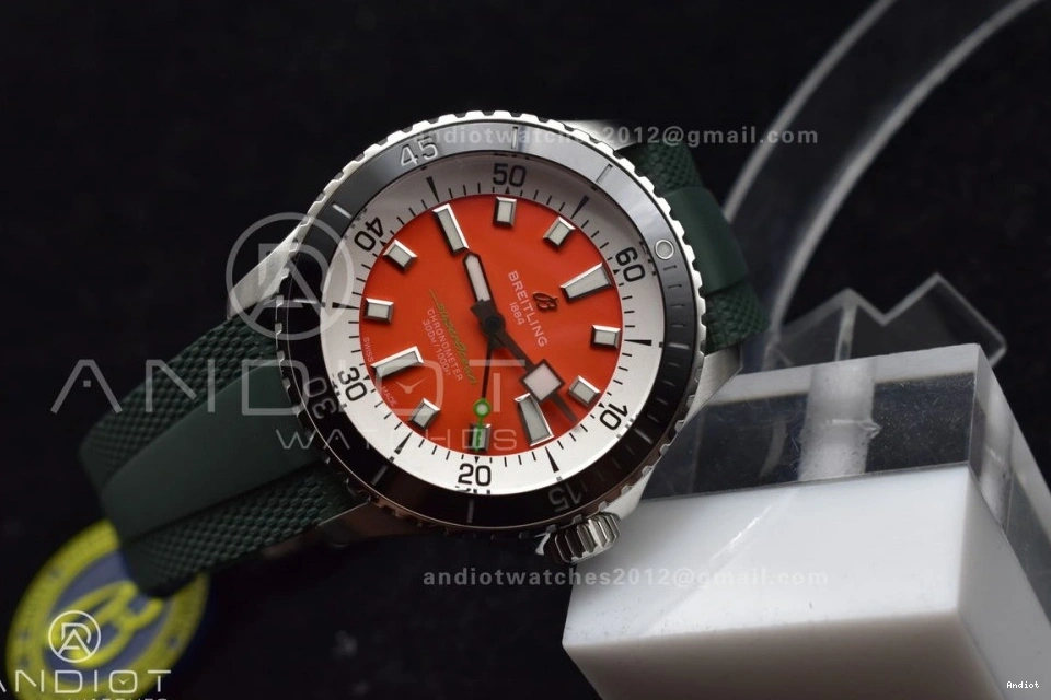 Rubber Strap Orange on Dial Edition Best SS BLSF 1:1 Automatic Green SuperOcean 42 A2824 0507